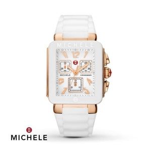 Michele Park Jelly Bean Watch White/Rose Gold